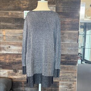 Halogen Black and Gray Crew Neck Sweater